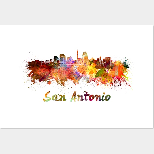 San antonio skyline in watercolor Wall Art by PaulrommerArt